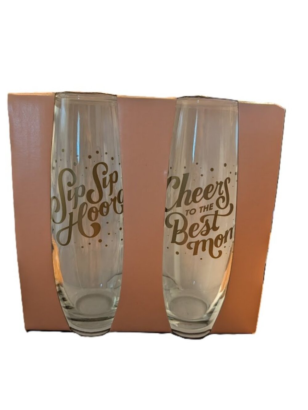 Spritz Best Mom Champagne Flute Set 2 Glasses 9.6oz Gift